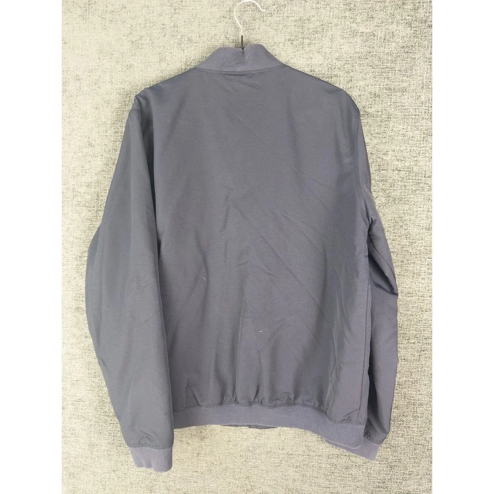 Levis Bomber Jacket Mens L Blue Full Zip Solid Casual‎ Logo Cotton Blend